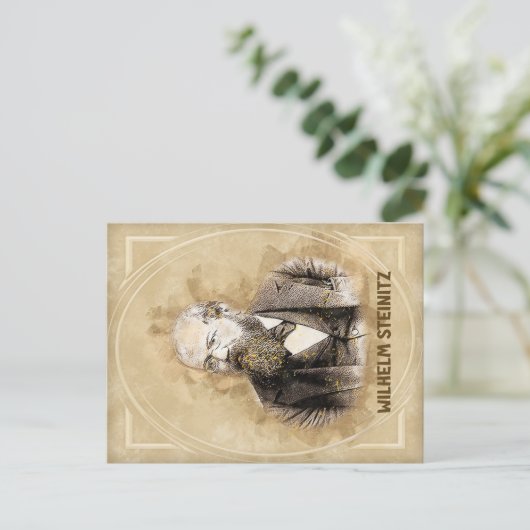 Wilhelm Steinitz, Schachspieler Postkarte (Stehend Vorderseite)