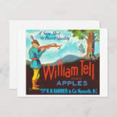 Wilhelm Tell Äpfel Vintages Kratetikett Postkarte (Vorne/Hinten)