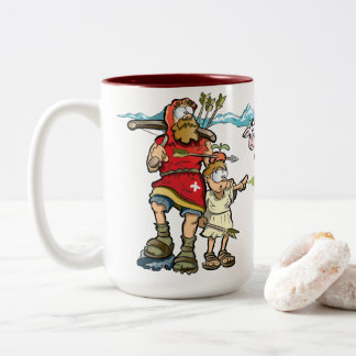 Wilhelm Tell Bukolische Sicht mit Kühen in den Alp Zweifarbige Tasse