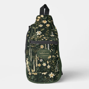 Wilhelmina Dark Daisy Floral Crossbody Bag