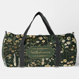 Wilhelmina Dark Daisy Floral Duffle Bag