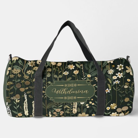 Wilhelmina Dark Daisy Floral Duffle Bag (Vorderseite)