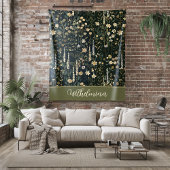 Wilhelmina Dark Daisy Floral Fleecedecke