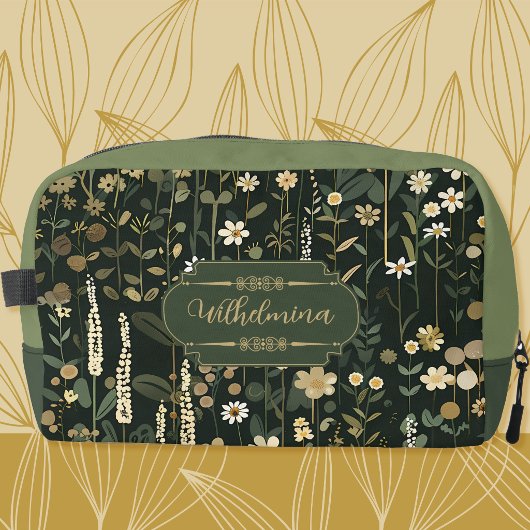 Wilhelmina Dark Daisy Floral Waschbeutel