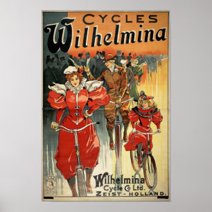 Wilhelmina räkelt Viktorianische Fahrradwerbung Poster