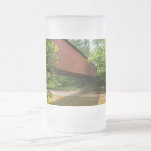 Wilkens Mill Covered Bridge Mattglas Bierglas (Mittel)
