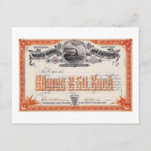 Wilkes Barre & Eastern Railroad Aktie Vintage Postkarte