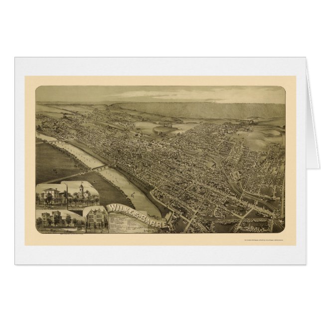 Wilkes-Barre, panoramische Karte PAs - 1889 (Vorderseite (Horizontal))