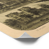 Wilkes-Barre Pennsylvania 1889 Antique Panorama Poster (Ecke)