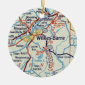 Wilkes Barre Vintag Map Keramik Ornament (Vorne)