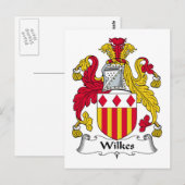 Wilkes Familienwappen Postkarte (Vorne/Hinten)