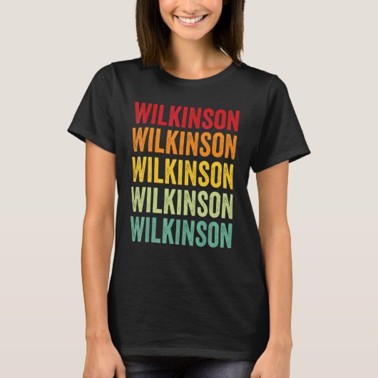 Wilkinson County Georgia Regenbogen-Text-Design T-Shirt (Vorderseite)