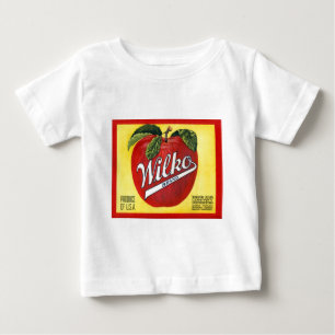 Wilko Brand Äpfel Vintage Etikett Baby T-shirt