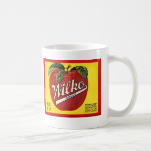 Wilko Marken-Apfel-Vintager Aufkleber Kaffeetasse