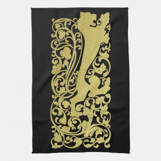 Will Bradley Heraldic Lion Geschirrtuch (Vertikal)