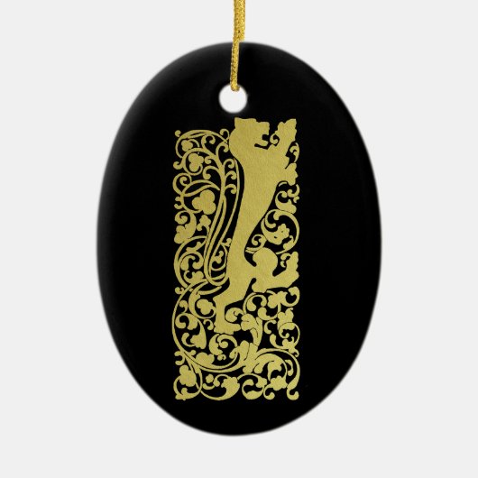 Will Bradley Heraldic Lion Keramik Ornament (Vorne)