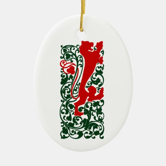 Will Bradley Heraldic Lion Keramik Ornament (Vorne)
