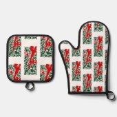 Will Bradley Heraldic Lion Ofenhandschuh & Topflappen-Set (Vorderseite)