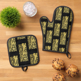 Will Bradley Heraldic Lion Ofenhandschuh & Topflappen-Set