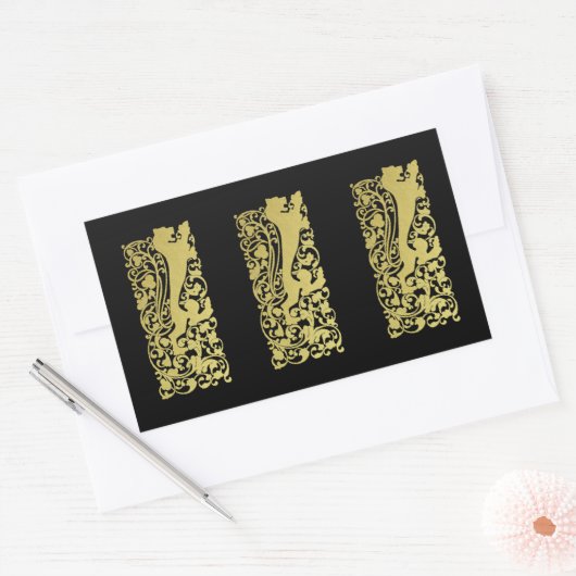 Will Bradley Heraldic Lion Rechteckiger Aufkleber (Umschlag)