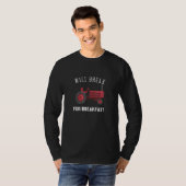 Will break for breakfast red tractor farmer T-Shirt (Vorne ganz)
