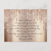 Will Bridesmaid Blush Glitzer Tropfen Parkname Postkarte (Vorderseite)