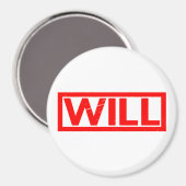 Will Briefmarke Magnet (Vorderseite/Rückseite)