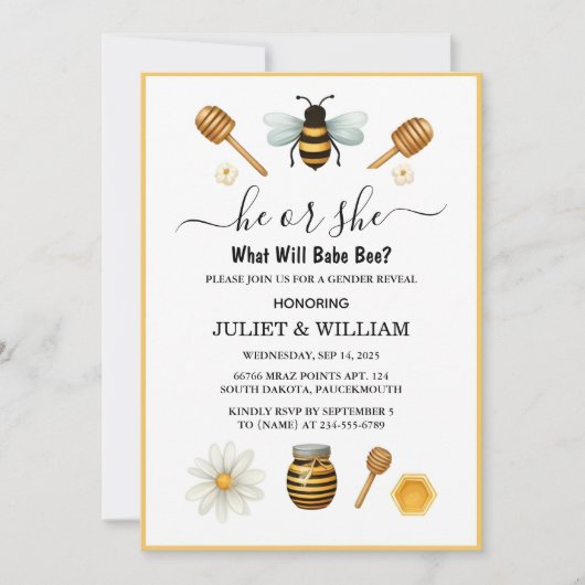 Will Bug Daisy Bloom Rustikal beschäftigt Bienen G Einladung (Vorderseite)