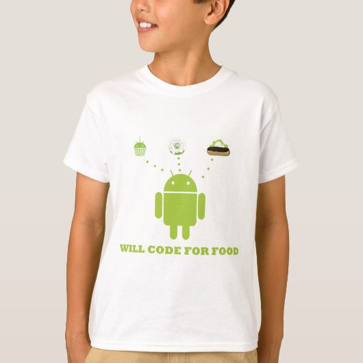 Will Code for Food (Android Software Developer) T-Shirt (Vorderseite)