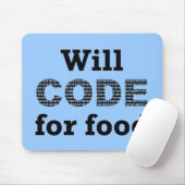 Will Code for Food Mousepad (Mit Mouse)