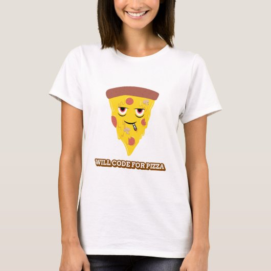 Will Code für Pizza Stem Game T-Shirt (Vorderseite)