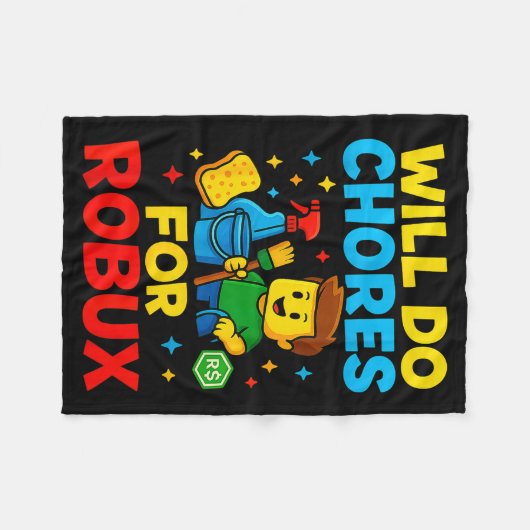 Will Do Chores For Robux Funny Gamer  Fleecedecke (Vorderseite (Horizontal))