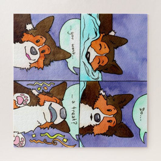 "Will du eine Leckerei?" Funny Comic Jigsaw Puzzle (Horizontal)