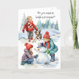 Will du, eine Weihnachtskarte für Schneemann zu ba Dankeskarte
