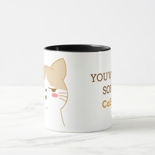 Will du etwas Kaffee? Funny Grumpy Cat Design Tasse (Zentrum)