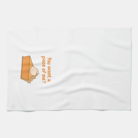 will du mir ein Stück?Orange Geschirrtuch (Horizontal)