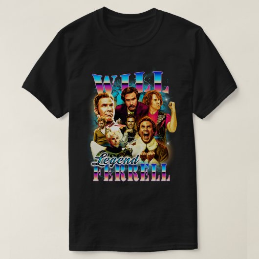 Will Ferrell90er-Bootleg-Design T-Shirt (Design vorne)