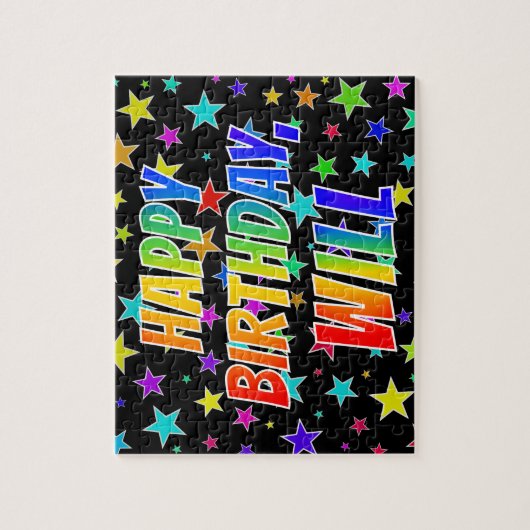 "WILL" First Name, Fun "HAPPY BIRTHDAY" Puzzle (Vertikal)