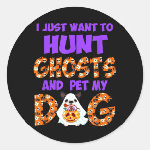Will Geister Jagen Und Hund Streicheln Cute Hallow Runder Aufkleber