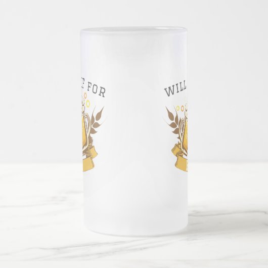 Will GOLF für Bier | anpassbar Mattglas Bierglas (Mittel)