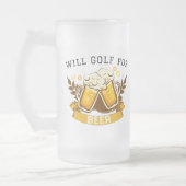 Will GOLF für Bier | anpassbar Mattglas Bierglas (Links)