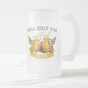 Will GOLF für Bier   anpassbar Mattglas Bierglas