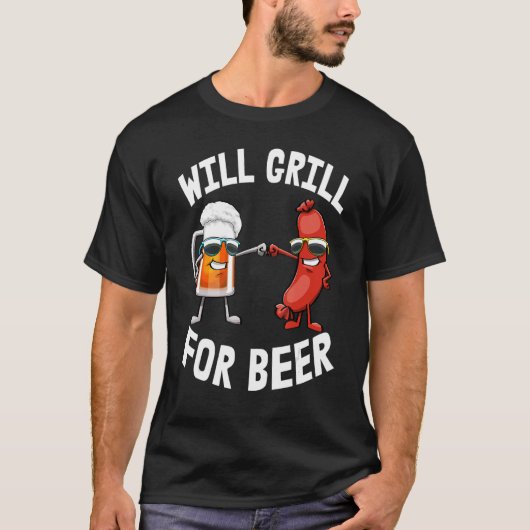 Will Grill für Bierfrauen Hot Dog & Bier Feinschme T-Shirt (Vorderseite)