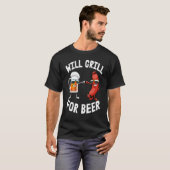 Will Grill für Bierfrauen Hot Dog & Bier Feinschme T-Shirt (Vorne ganz)