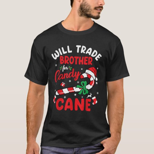 Will handeln Bruder für Candy Cane Boys Kinder Chr T-Shirt (Vorderseite)