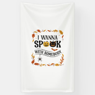 Will jemanden an Halloween-Kürbissen Spinne Fleder Banner