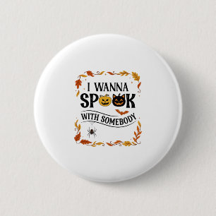 Will jemanden an Halloween-Kürbissen Spinne Fleder Button