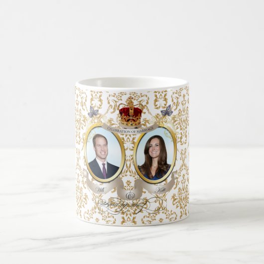 Will+Kate Hochzeit, diy Hintergrundfarbe!! Kaffeetasse (Mittel)