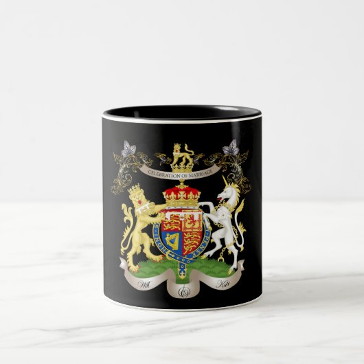 Will+Kate Memorabilia Tasse, anpassbare Farbe! Zweifarbige Tasse (Mittel)