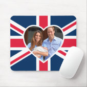 Will, Kate, Prinz George - Britische Flagge Mousepad (Mit Mouse)
